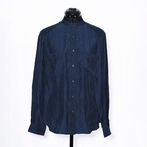 Niels Hammered Silk Button Down Shirt